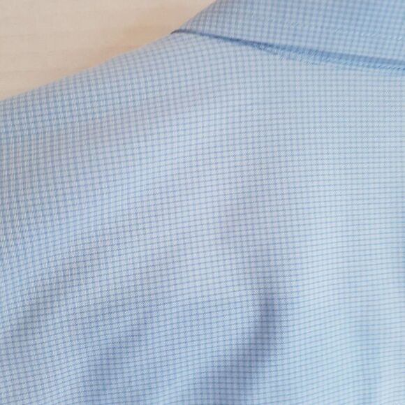 DENVER HAYES Classic Fit  Stretch BLUE Button Up Blouse 3/4 Sleeve & Cuff… - Picture 6 of 13